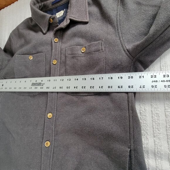 Bridge & Burn Mens Wool Blend Gray Long Sleeve Button-Up Shirt Large Casual - Picture 9 of 10